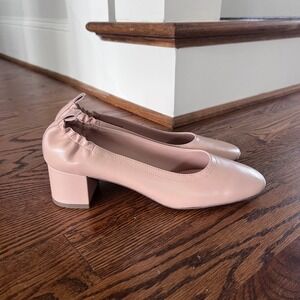 Everlane The Day Heel Leather Pumps Pale Pink Block Heel 11 NEW MSRP $178